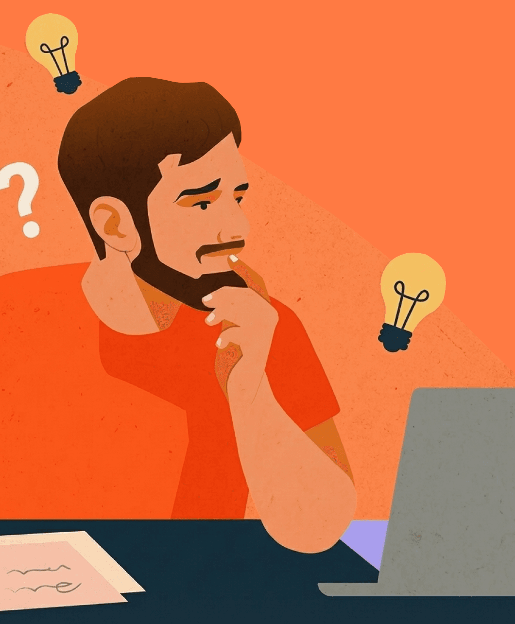 Student thinking about housing